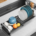 Small Dish Drying Rack, Mini Expandable Compact Dish Rack, Slim Extendable - Image 7