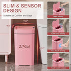 2 Pack 2.7 Gal Bathroom Trash Can - Image 3