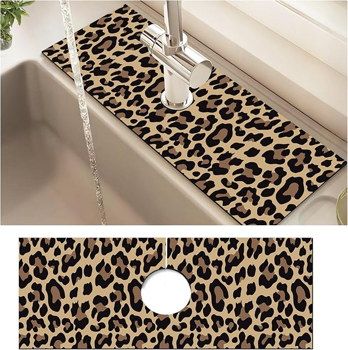 Absorbent Splash Guard Mat for Kitchen Sink, 15×5.5 Inch Cute Fast Drying Drip by Unknown