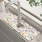Kitchen Sink Splash Colorful Mushrooms Guard Faucet Mat Super Absorbent Fast by Unknown
