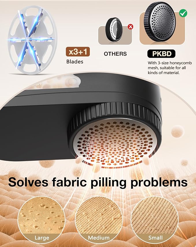 IPX6 Waterproof Washable Electric Fabric Shaver and Lint Remover, Rechargeable - Image 4