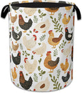 Rooster Hen Chick Laundry Basket, Foldable Waterproof Oxford Cloth Tote Bag by Unknown