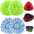 2 Microfiber Mop Head Refills and 2 Chenille Mop Pads, 1 Upgrade Scrub Brush 1 by Unknown
