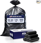 Plasticplace 55-60 Gallon Trash Bags, Heavy Duty, Puncture-Resistant Star Seal by Plasticplace