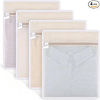 4Pcs Durable Cotton Mesh Laundry Bags by Dntorx