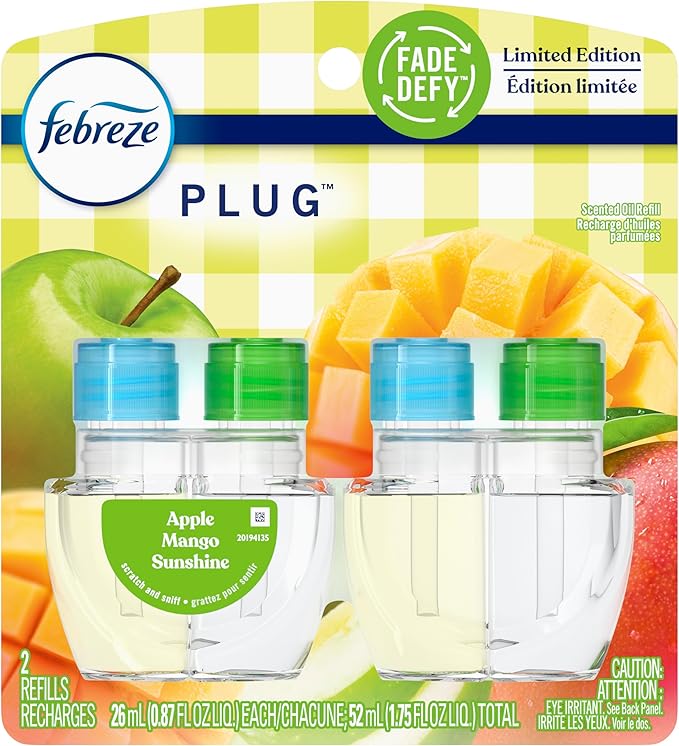 Febreze Plug In Air Freshener, Odor-Fighting Scented Oil Refill, Apple Mango - Image 9