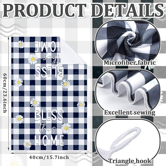 Geyoga 6 Pcs Spring Floral Kitchen Towels Flamingo Dish Hand Towels Sunflower - Image 5