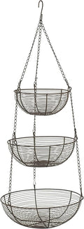 RSVP International Hanging Storage Collection 3-Tier Baskets, Bronze Woven Wire by RSVPInternational