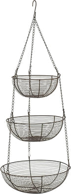 RSVP International Hanging Storage Collection 3-Tier Baskets, Bronze Woven Wire by RSVPInternational