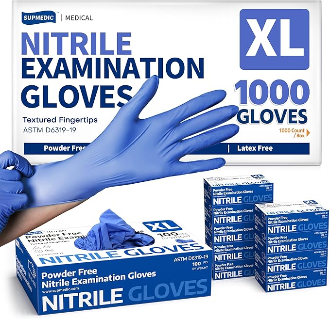 Medical Soft Max™ Nitrile Exam Gloves, Powder-Free Latex-Free Food Safe Clean by Supmedic