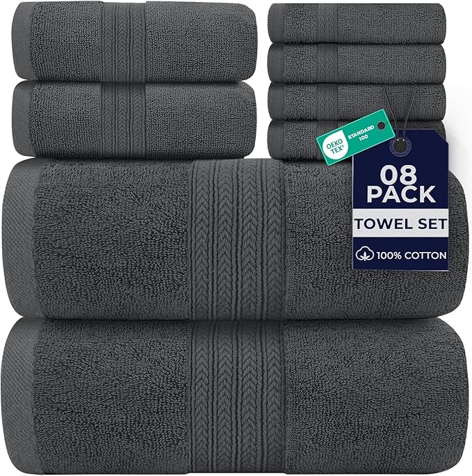 DAN RIVER 8 PC Luxury Bath Towels by DanRiver