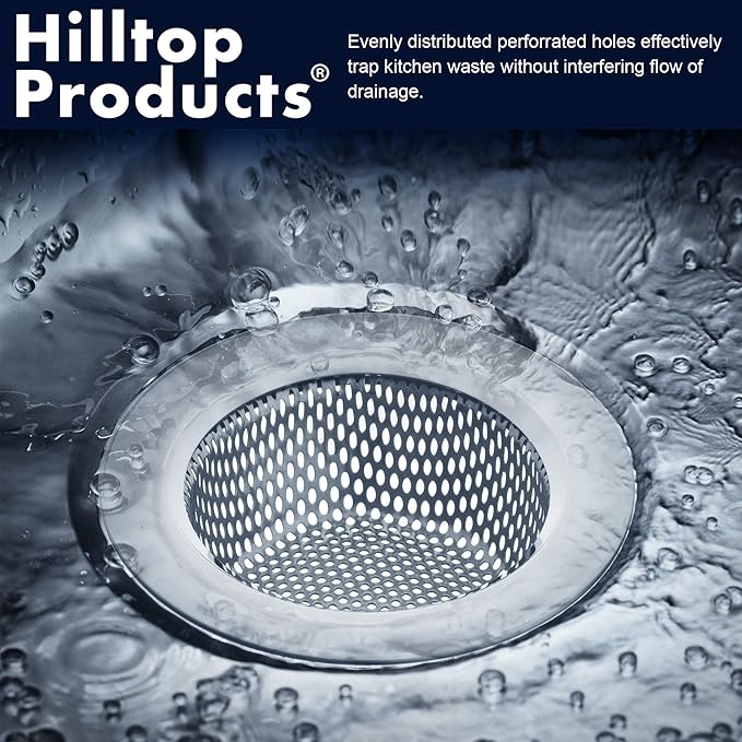 2 Pack - 4.5" Top / 3" Basket - Kitchen Sink Drain Strainer Large Basket Food - Image 3