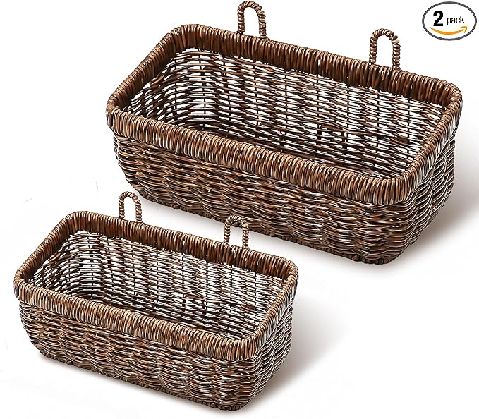 AceList Wall Hanging Basket, Boho Style Hand-Woven Hanging Storage Baskets by AceList