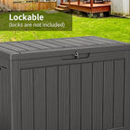 45 Gallon Waterproof Outdoor Storage Box,Resin Deck Box,Lockable Outside Storage Box Container for Patio Furniure,Garden,Tools (45 Gallon,Black) - Image 5