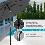 Simple Deluxe 9' Patio Umbrella Outdoor Table Market Yard Umbrella with Push Button Tilt/Crank - Image 4