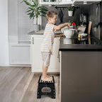 Delxo Folding Step Stool for Kids and Adults,15-Inch Extra Wide 9 Inch Height Heavy Duty Stepping Stool More Safe and Comfortable Non Slip Foldable Step Stool Black - Image 3