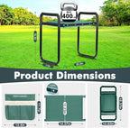 FEED GARDEN Garden Kneeler and Seat, Upgraded Foldable Gardening Stool with 10.23" Wide Kneeling Pad, Heavy Duty Gardening Bench Chair with 2 Tool Pouches, Gardening Gifts for Seniors Mom Women Men - Image 2
