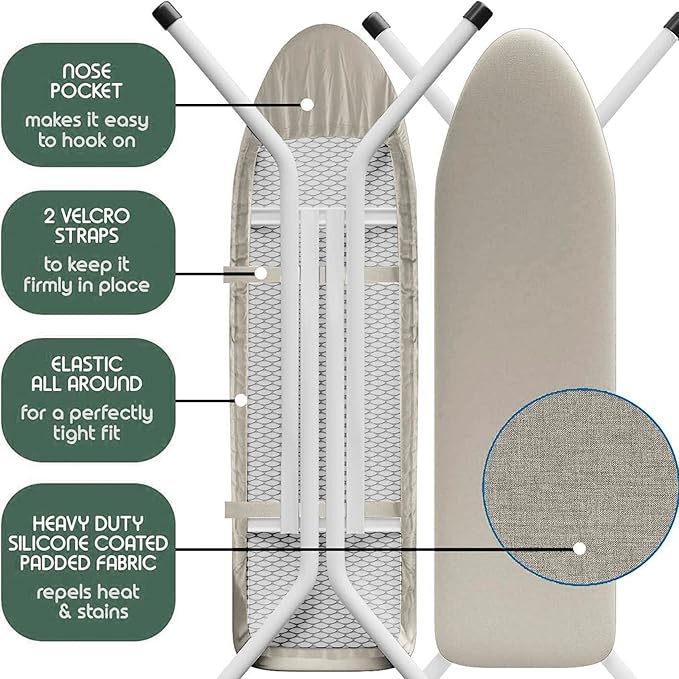 Hearth & Harbor Ironing Board Cover and Pad 15x54 Full Size, Thick Heavy Duty - Image 4