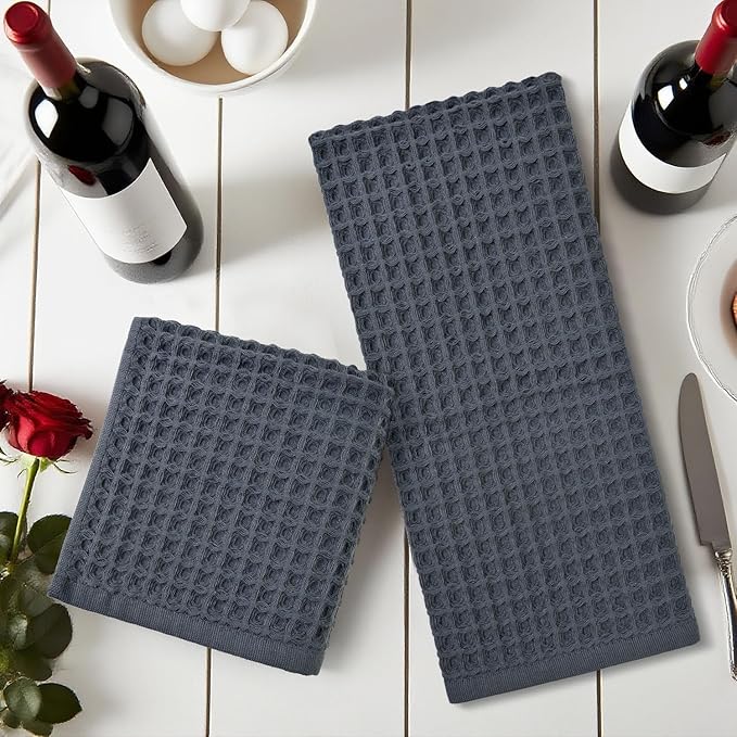Jacquotha Waffle Hand Towels for Bathroom 2-Piece – Cotton Quick Dry Lint Free - Image 7