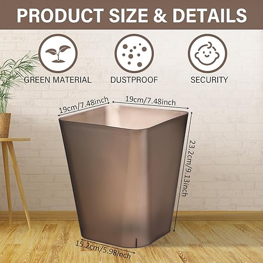 Hoolerry 9 Pieces Garbage Can 2 Gallon Small Trash Cans Bulk Bathroom Trash Bin - Image 2
