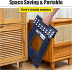 Delxo Folding Step Stool 17.5 Inch,Heavy Duty Step Stools for Adults,Non Slip Folding Stool with Handle,Premium Portable Foldable Step Stool for Kitchen Bathroom Bedroom Up to 400LBS,(Royal Blue,1PC) - Image 5