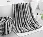 2 Hand Towel Set 16"x31" Black White Towel Set - Image 5