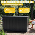 DRATO 280 Gallon Deck Box, Outdoor Large Waterproof Resin Storage Box with Lockable Lid for Patio Cushions, Gardening Tools（Black，280 Gallon） - Image 3