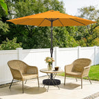 MEWAY 9ft Patio Umbrella Outdoor Table Umbrellas with Push Tilt and Crank, Market Umbrella 8 Sturdy Ribs for Deck, Garden, Pool and Backyard, Bright Orange - Image 3