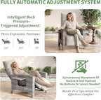 IDEALHOUSE Wicker Outdoor Recliner Reclining Patio Chairs with Adjustable Back & Footrest 150° Lay-Flat Reclining with Air Pump Rattan Flip-Up Side Table Outdoor Lounge Chairs for Pool Deck Balcony - Image 6