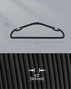 SONGMICS Velvet Hangers 50 Pack, Non-Slip Clothes Hangers, 17 x 8.3 Inches - Image 5