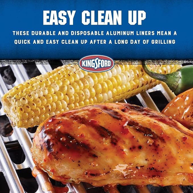 Kingsford Heavy Duty Aluminum Grilling Foil Liners | 14.75” x 9” Foil Grill - Image 5