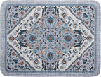 Boho Flower Dish Drying Mat Blue Bohemian Dishes Drainer Rack Mat 18x24 Inch by Giwawa