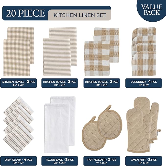 LANE LINEN 20 Piece Kitchen Dish Cloths Set - Image 2