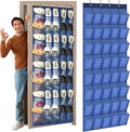 Windyun 40 Large Over the Door Hanging Shoe Organizer Navy Blue Mesh Pockets by Windyun