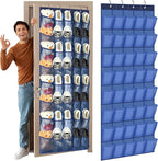Windyun 40 Large Over the Door Hanging Shoe Organizer Navy Blue Mesh Pockets by Windyun