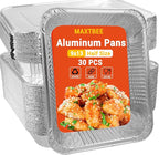 Aluminum Pans Foil Pans with Lids, 30 Pack 9x13 Disposable Trays Half Size by Unknown