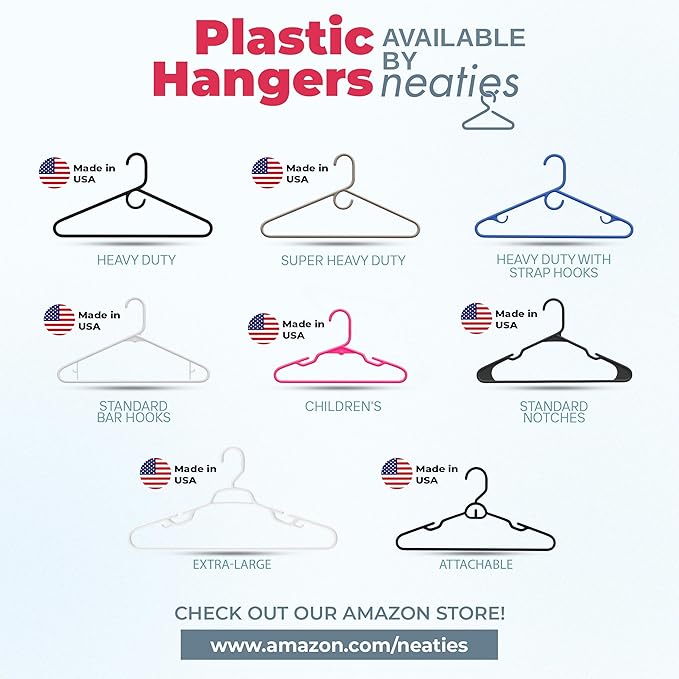 Neaties Heavy Duty Clothes Hangers 100+ Pack – Made in The USA – 8lb Capacity - Image 7