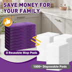 Microfiber Mop Pads, Dry Flat mop Cover & Washable Wet Pads Refill - Image 5