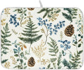 Vintage Herbs Fern Leaves Floral Plant02 Dish Drying Mat by ALAZA