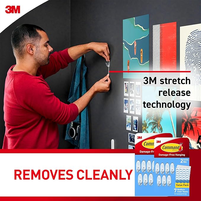 Command Clear Medium Hooks, 14 Hooks, 24 Strips - Image 9