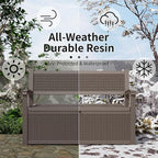 EasyUp 80 Gallon Outdoor Storage Bench Lockable Deck Box Outdoor Storage Box Waterproof for Patio,Garden,and Porch – Perfect for Storing Garden Tools and Cushions(Gray) - Image 5