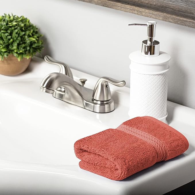 SUPERIOR Egyptian Cotton Solid Towel Set, Washcloths 13” x 13”, Hand Towels 20” - Image 5