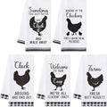 R HORSE 5Pcs Funny Chicken Kitchen Dish Towel Set Absorbent Quick Dry Cloth by RHORSE