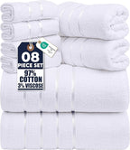 Utopia Towels 8 Piece Luxury Towel Set, 2 Bath, 2 Hand, and 4 Wash Cloths by UTOPIATOWELS