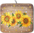 Sunflower Bee Dish Drying Mat for Kitchen Counter Home 16x18 Inch Wood Barn by Giwawa
