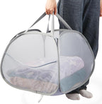 Collapsible Laundry Baskets, 90L Large Foldable Laundry Basket, Durable Mesh by Bemkoo