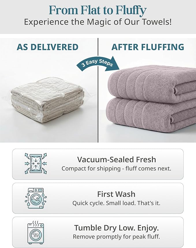 CASA PLATINO 100% Cotton Bath Towel Set 8 Pcs - Image 3