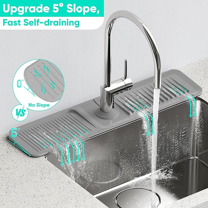 24 Inch Longer Faucet Mat for Kitchen SinkBathroom Kitchen Sink Splash Guard - Image 3