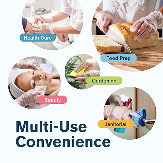 Ridex Disposable Gloves Latex-Free Clear Vinyl Gloves Powder-Free All-Purpose - Image 4