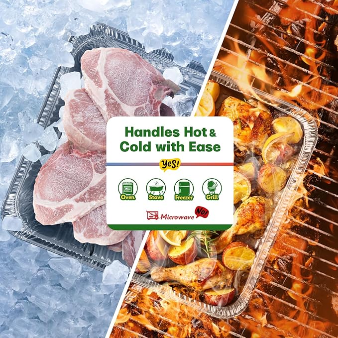9x13 Aluminum Pans, Extra Heavy Duty Half Size Disposable Aluminum Foil Pans - Image 4
